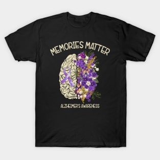 Alzheimer's Dementia Awareness Support Brain Memories Matter T-Shirt